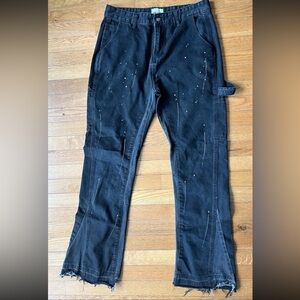 Gallery Department jeans black paint splashed large
